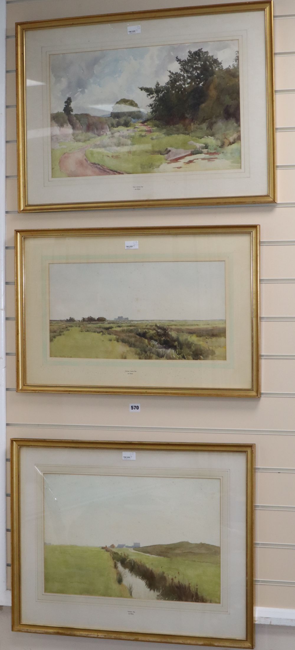 Jex Blake (20th century), Camber Castle, Rye, signed and inscribed and two other watercolours of Camber